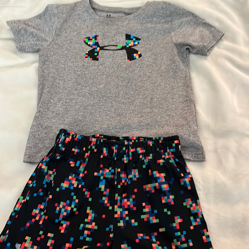 Boys 24 months under armor, shirt, and shorts